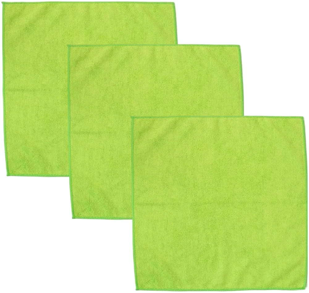 3pk 13" x 12" Microfiber Cleaning Cloths w/ Ribbed Textured Back