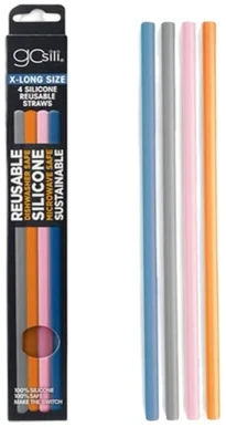 GOSili Reusable X-Long 11" Silicone Straws - Great For Large Bottles!