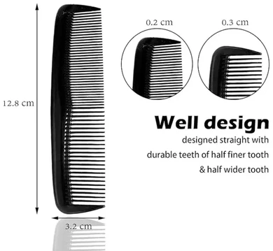 Unbreakable Black Pocket Comb