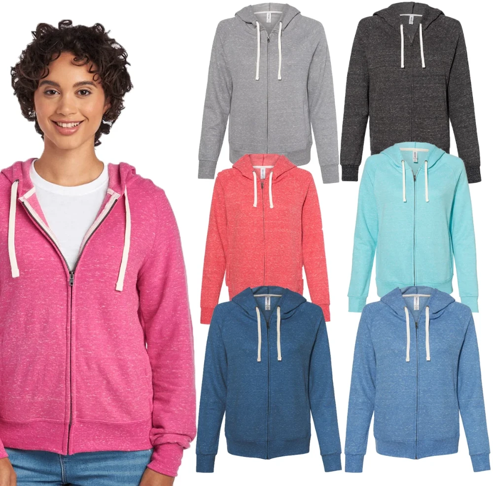 Jerzees Women’s Full Zip Cotton Blend Hoodie With Side Pockets