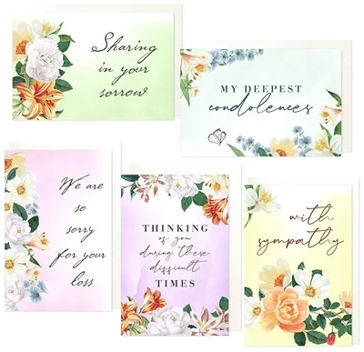 30pc Condolence Card Set – Sympathy Cards with Envelopes Assortment Box