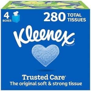 4-Pack 70-Count Kleenex Trusted Care 2-Ply Facial Tissues