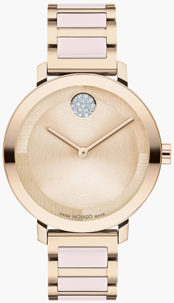 Movado BOLD Evolution 2.0 瑞士女表・粉色陶瓷 34mm