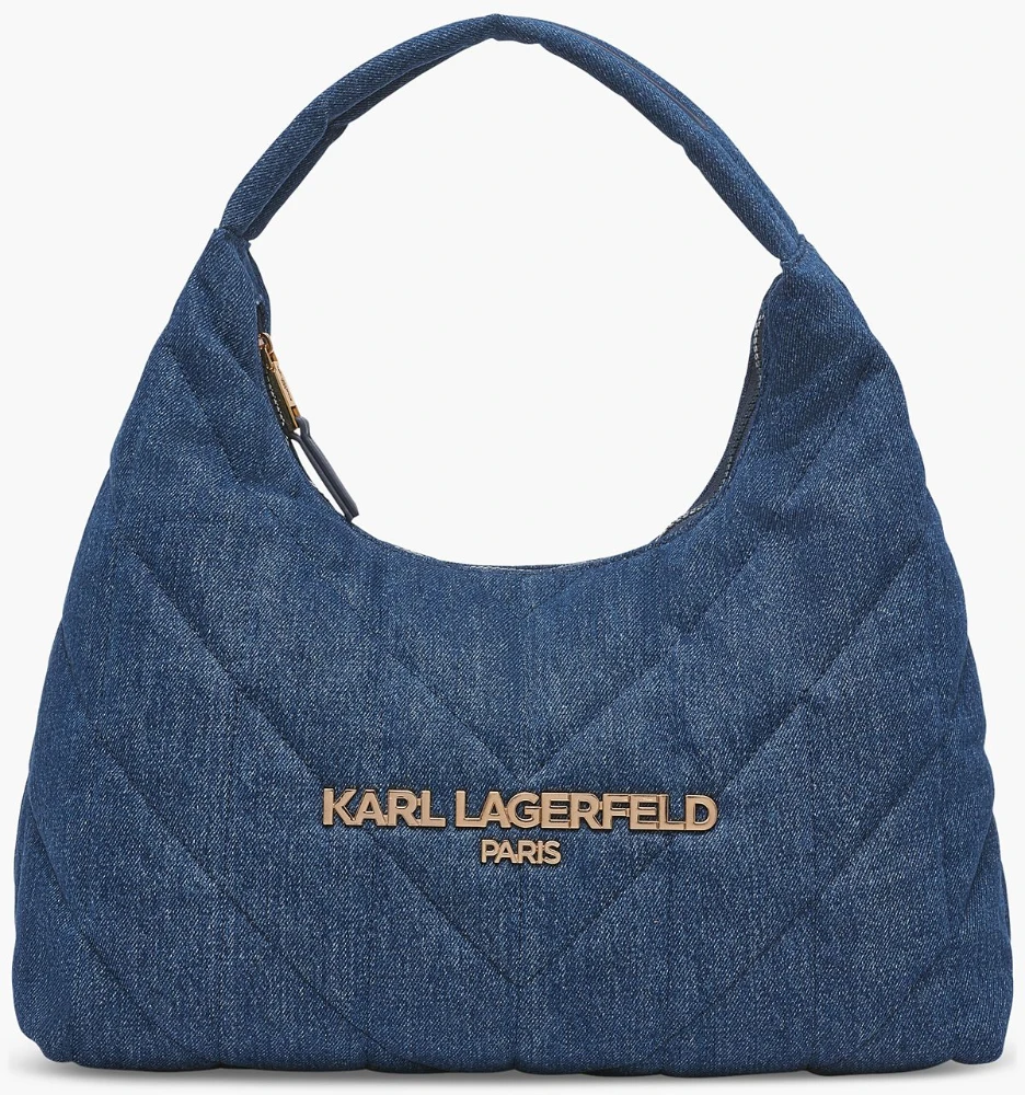 Karl Lagerfeld Paris Voyage 大型菱格丹寧腋下包