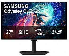 27" Samsung Odyssey G61SH QD-OLED 240Hz 0.03ms Gaming Monitor