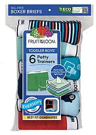 6-Pk Fruit of the Loom Toddler Boy Potty Trainer Brief Underwear (Assorted)