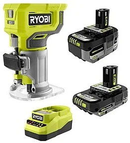 RYOBI ONE+ compact router, two batteries and charger
