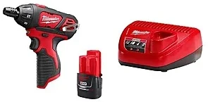 Milwaukee M12 12V Cordless 1/4" Hex Screwdriver Kit w/ 1.5Ah Battery & Charger