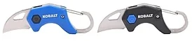2-Pk 3/4" Kobalt Keychain Folding Carabiner Knife Set