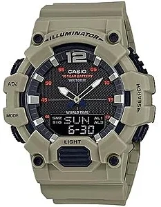 48mm Casio Men's Classic Analog Digital Display Quartz Watch w/ Black Dial (Tan)