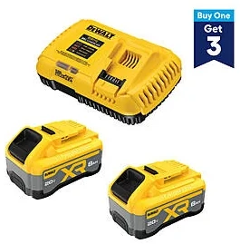 2-Pk DeWALT 20V XR 8Ah Battery Kit + 3 Bonus Tools