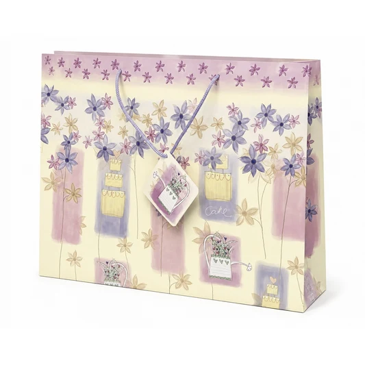 Pastel Flower Pot Gift Bag – Durable High Gloss 18" x 13" x ...