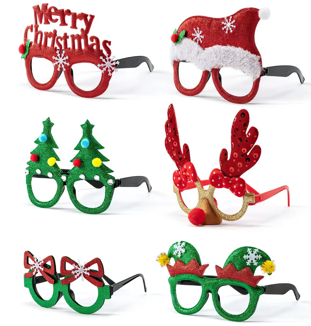 Demdaco Holiday Christmas Glasses – Fun Festive Eyeglasses, 6 Assorted Styles