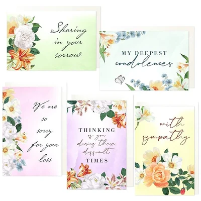 30pc Condolence Card Set – Sympathy Cards with Envelopes Assortment Box