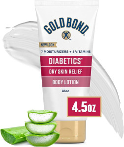 Gold Bond Diabetic Body Lotion, Dry Skin Relief with Vitamin E & Aloe to Soothe & Moisturize Flaky, Rough Skin, 4.5 oz