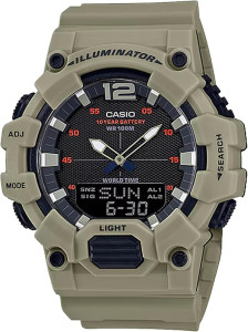 48mm Casio Men's Classic Analog Digital Display Quartz Watch w/ Black Dial (Tan)