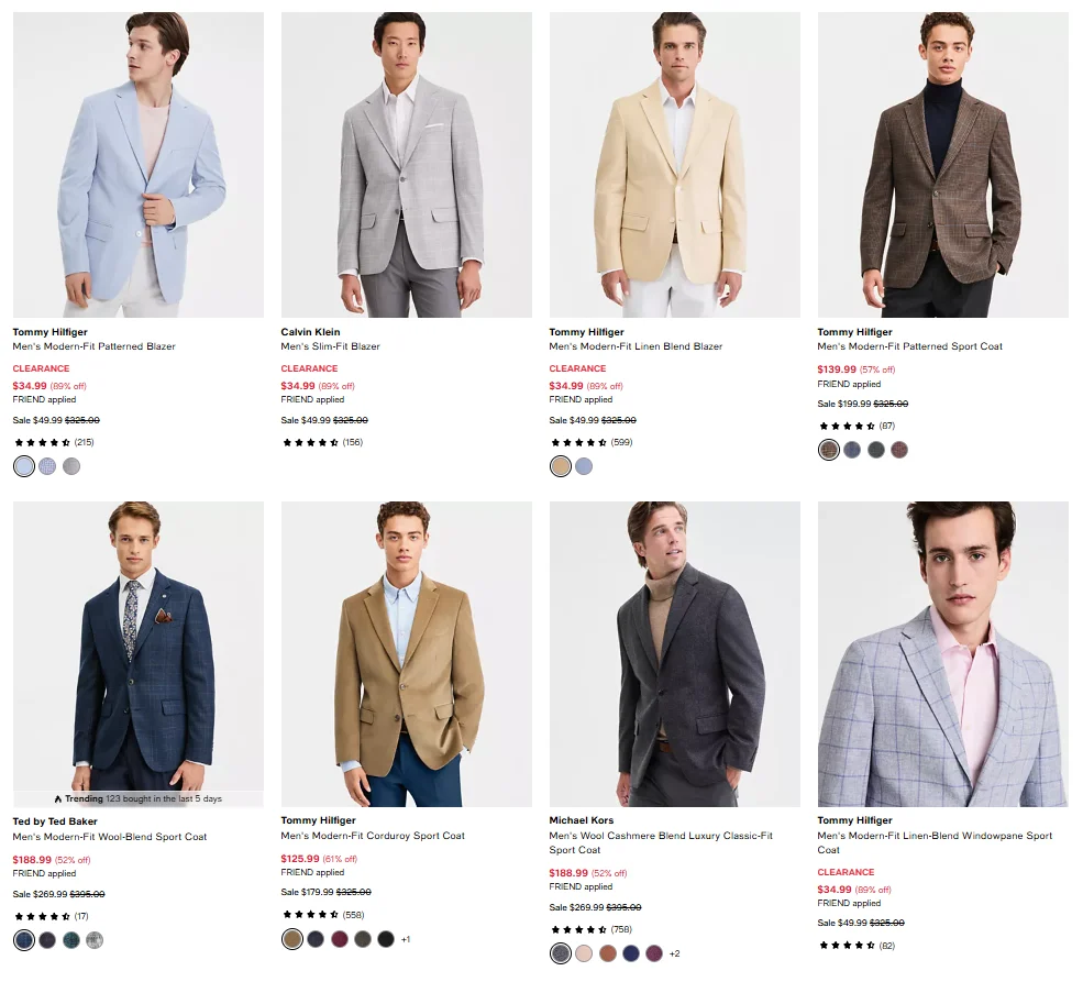 Men’s Blazer & Sports Coats Deal: Save 89% at Macy’s