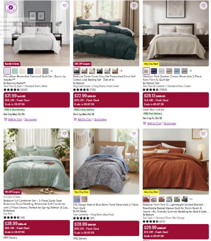 Wayfair 床架及寢具促銷