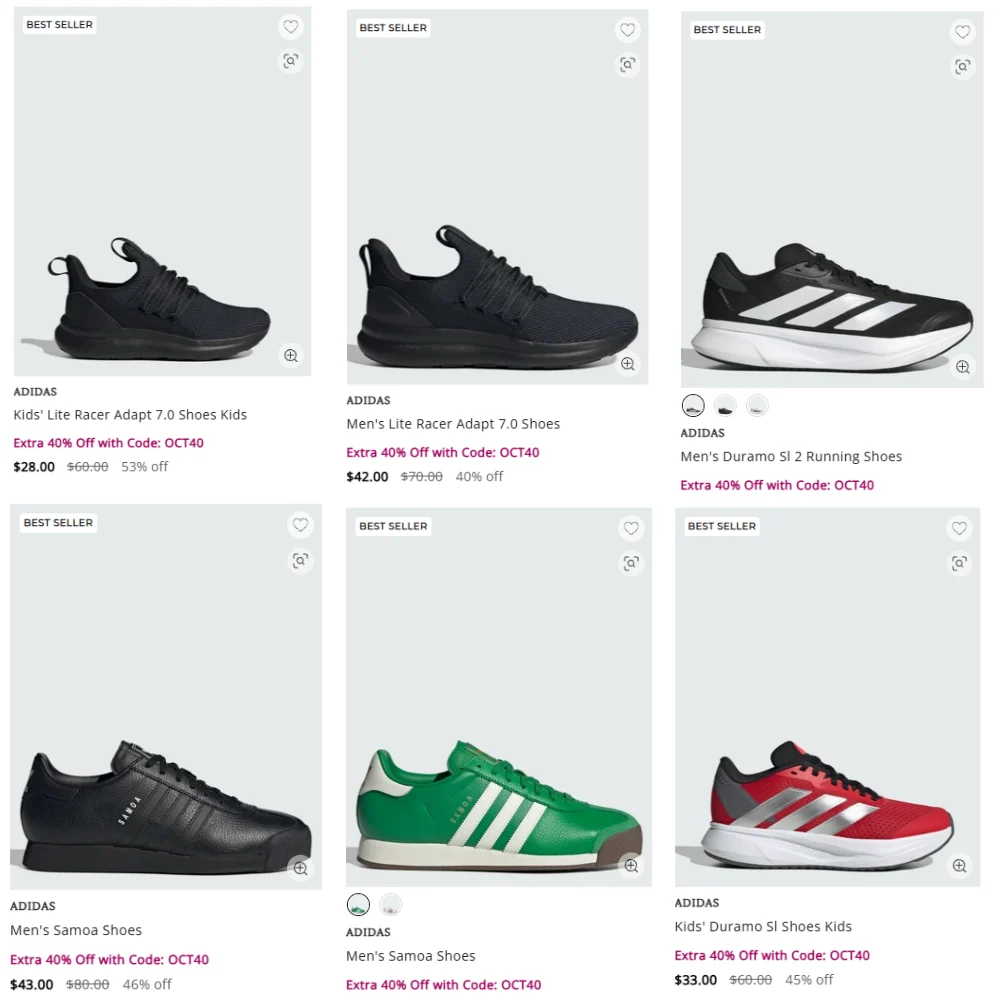 Adidas 鞋款促銷