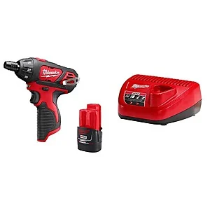 Milwaukee M12 12V Cordless 1/4" Hex Screwdriver Kit w/ 1.5Ah Battery & Charger