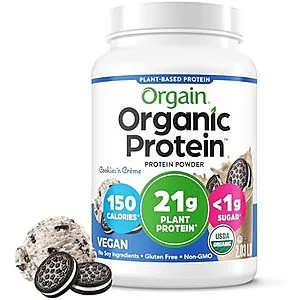 2.03-lb Orgain Organic Vegan 21g Protein Powder (Cookies & Cream)
